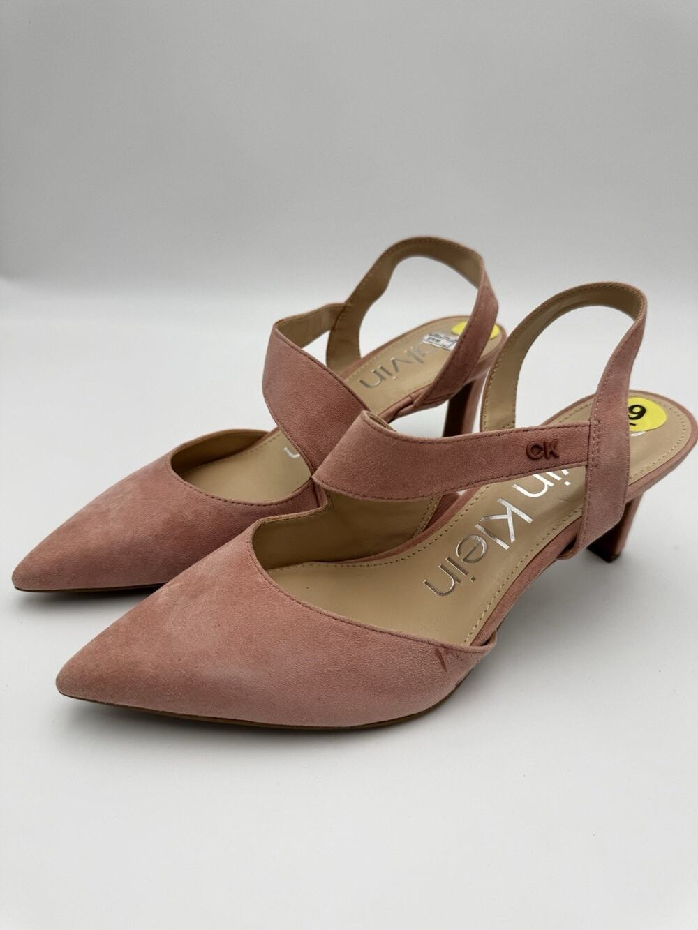 Calvin Klein Women’s Dusty Rose Suede Slingback Heels Size 9